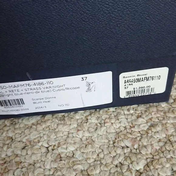 Sergio Rossi Poetic Surrealism night blue butterfly suede heels size 6.5 - Picture 16 of 16